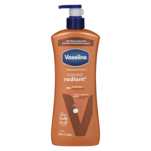 Vaseline - With Pure Cocoa Butter. Heals Dry Skin with Moisture to Reveal its Natural Glow. Non-Greasy Lotion.