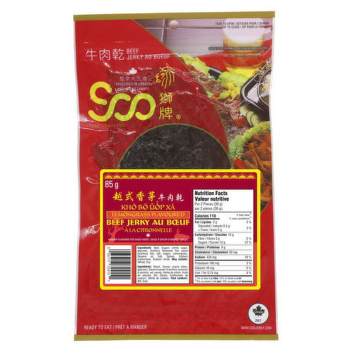 Soo - Soo Lemongrass Beef Jerky