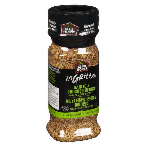 Club House - La Grille All Purpose Seasoning, Garlic & Crushed Herbs