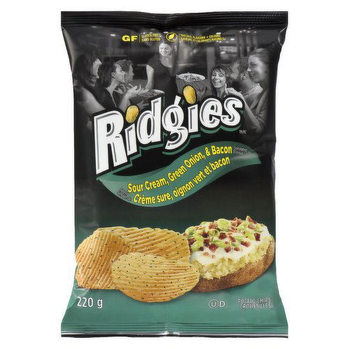 Old Dutch - Ridgies Potato Chips, Sour Cream, Green Onion & Bacon