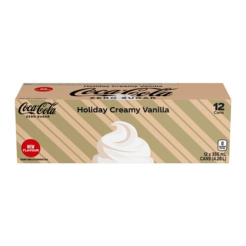 Coca-Cola - Holiday Creamy Vanilla Zero Sugar, Limited Edition, 355 mL Cans