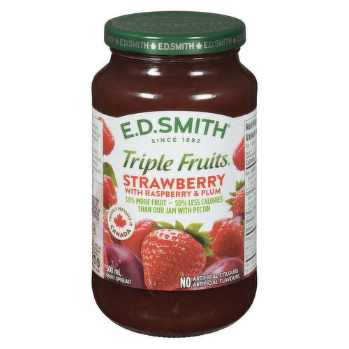 E.D. Smith - Triple Fruits Jam - Strawberry w/ Rasp & Plum