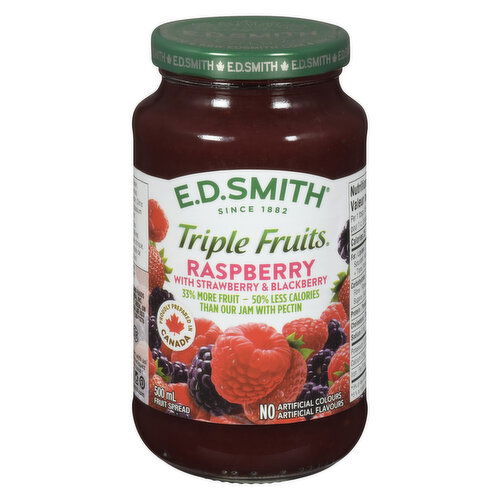 E.D. Smith - Triple Fruits Jam - Raspberry w/ Straw & Blkbrry