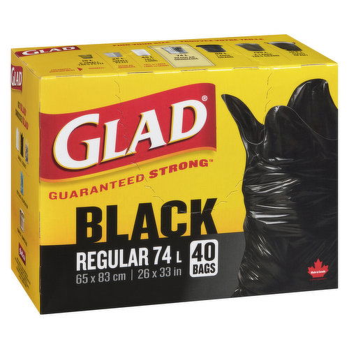 Glad - Black Garbage Bags Odour Guard - Regular