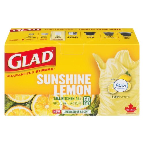 Glad - Sunshine Tall Kitchen Bags, Lemon Scented