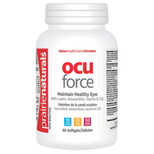 Prairie Naturals - Ocu Force with Lutein Astaxanthin Taurine & C3G