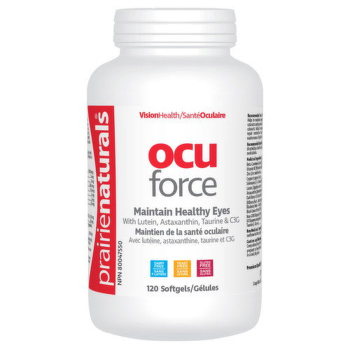 Prairie Naturals - Ocu Force with Lutein Astaxanthin Taurine & C3G