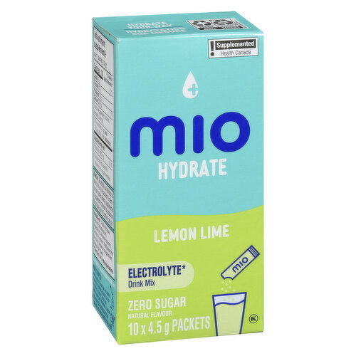 Mio - Hydrate Electrolyte Drink Mix, Lemon Lime - 10 pack