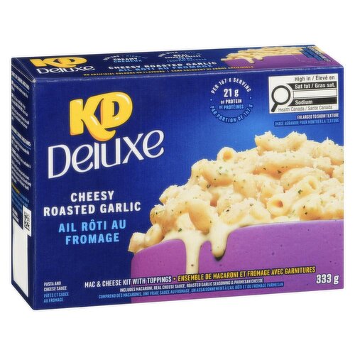 Kraft Dinner - Deluxe Cheesy Roasted Garlic Macaroni & Cheese Kit with Toppings