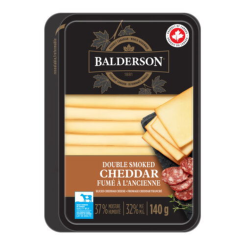 Balderson - Sliced Cheddar Cheese Double Smoked Cheddar 32% M.F.