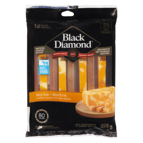 Black Diamond - Natural Cheese Sticks Marble Cheddar Cheese 32% M.F.