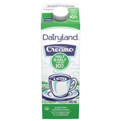 Dairyland - Creamo Half & Half Cream, 10% M.F.