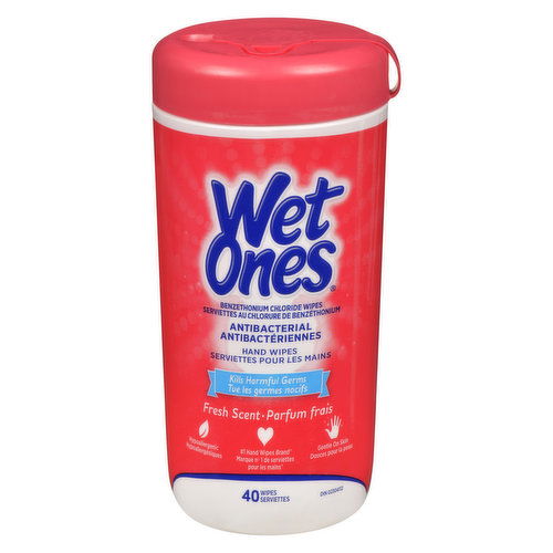 Wet Ones - Antibacterial Hand & Face Wipes - Fresh Scent