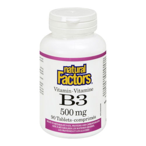 Natural Factors - Vitamin B3 Niacin 500mg