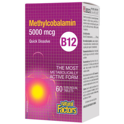 Natural Factors - Vitamin B12 Methylcobalamin 5000mcg Sublingual