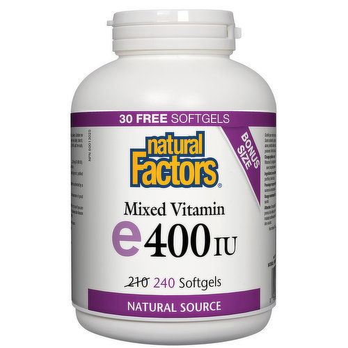 Natural Factors - Vitamin E 400IU Mixed Bonus