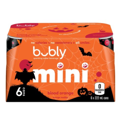 Bubly - Mini Blood Orange Sparkling Water, 222mL Cans