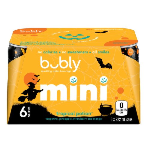 Bubly - Mini Tropical Potion Sparkling Water, 222mL Cans