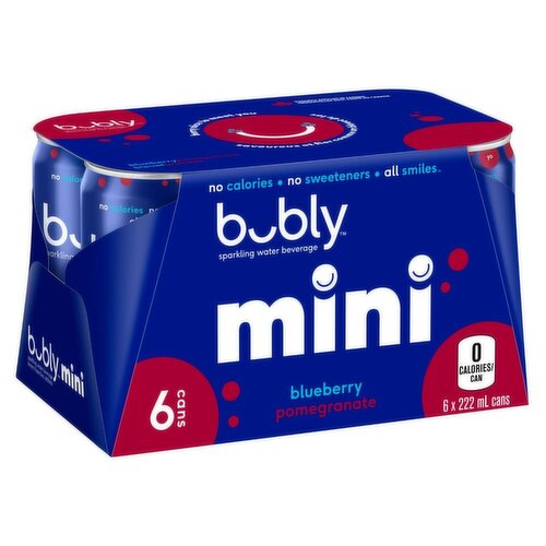 Bubly - Mini Blueberry Pomegranate Sparkling Water, 222 mL Cans