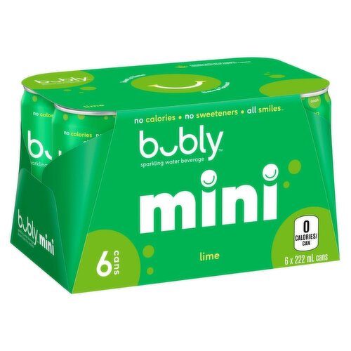 Bubly - Mini Lime Sparkling Water, 222mL Cans