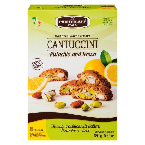 Pan Ducale Italy - Cantuccini Traditional Italian Biscuits - Pistachio and Lemon