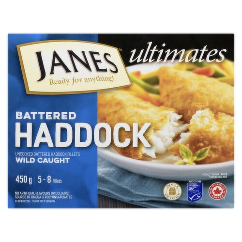 Janes - Uncooked Battered Haddock Fillets