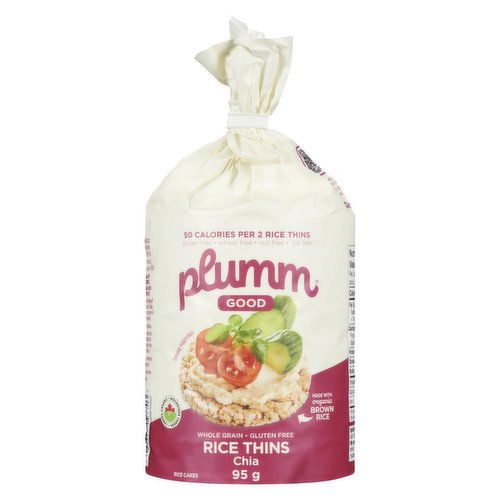 Plumm Good - Organic Brown Rice Thins - Brown Rice With Chia