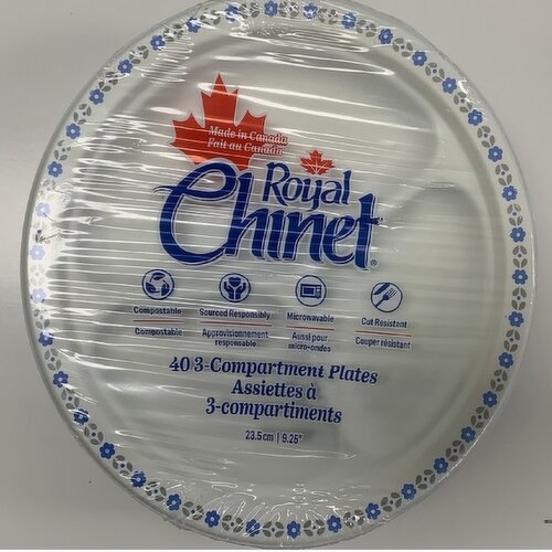 Royal Chinet - Plate 3 Compartments