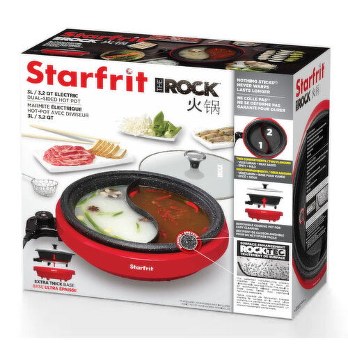 Starfrit - The Rock XL Electric Dual-sided Hot Pot