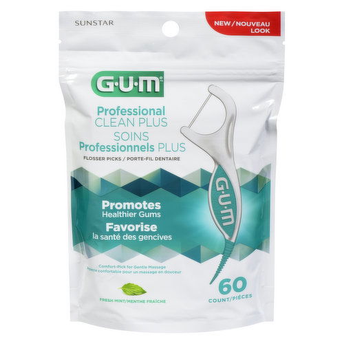 Gum - Professional Clean+ Flosser Picks - Mint