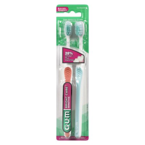 GUM - Bright Care Sensitive Ultra Soft 2 Toothbrushes