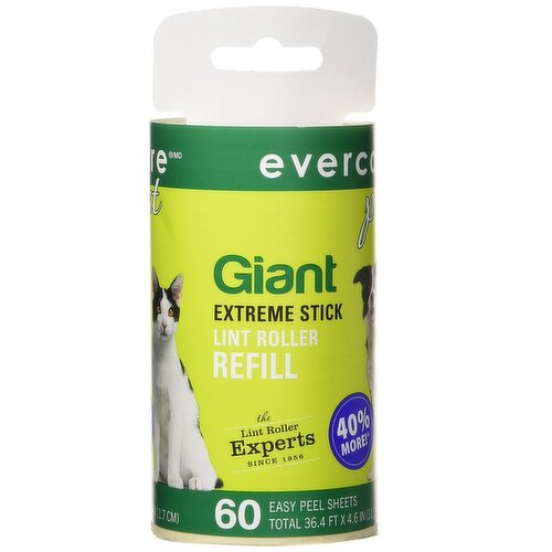 Evercare - Giant Comfort Grip Lint Roller Refill Sheets - Pet