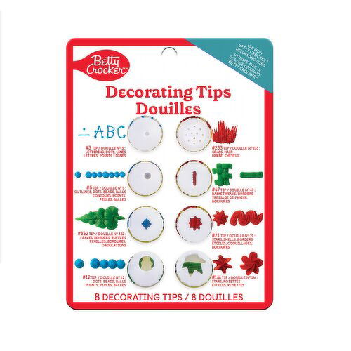 Betty Crocker - Decorating Icing Tips, 8 Pack