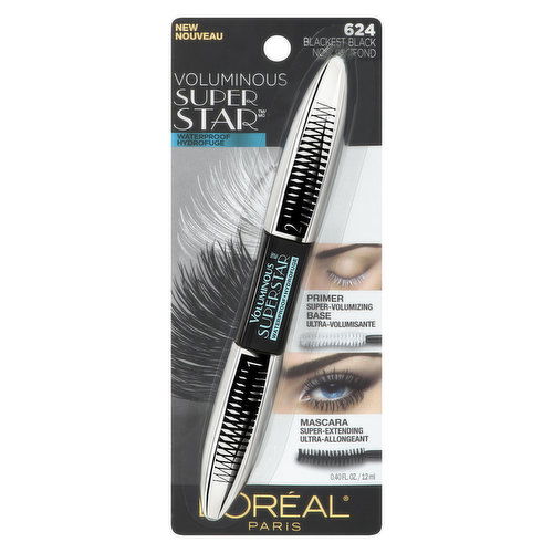 L'Oreal - Voluminous Superstar Mascara - Blackest Black 624