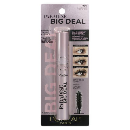 L'Oreal - Paradise Big Deal Mascara - Blackest Black Washable