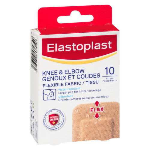 Elastoplast - Knee & Elbow Flexible Fabric Bandages. 10 Strips