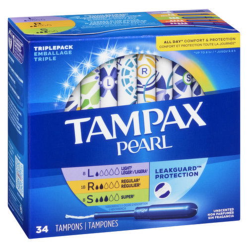 Tampax - Pearl Regular Tampons Triple Pack RSL - Unscented