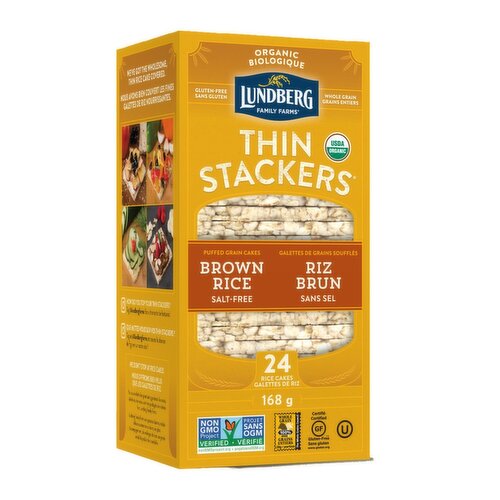 Lundberg - Thin Stackers Brown Rice Cakes Salt Free