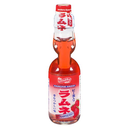 Shirakiku - Carbonated Ramune Drink - Strawberry