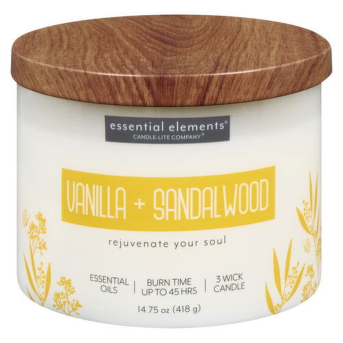 Candle Lite - Candle Vanilla & Sandalwood 14.75 z