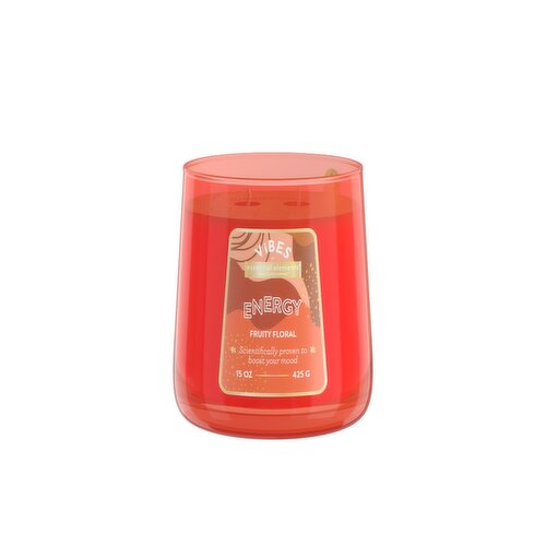 Candle Lite - Essential Elements Vibes Energy 2 Wick Candle in Fruity Floral Scent 15oz