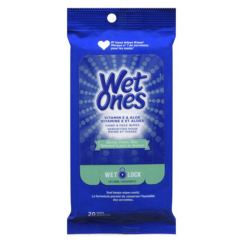 Wet Ones - Hand & Face Wipes - Vitamin E & Aloe