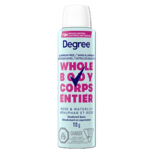 Degree - Whole Body Deodorant Spray - Rose & Waterlily