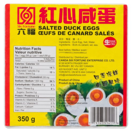 SIX FORTUNE - Salted Duck Eggs