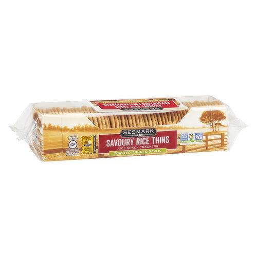 Sesmark Savoury Thins - Crackers - Toasted Onion Garlic