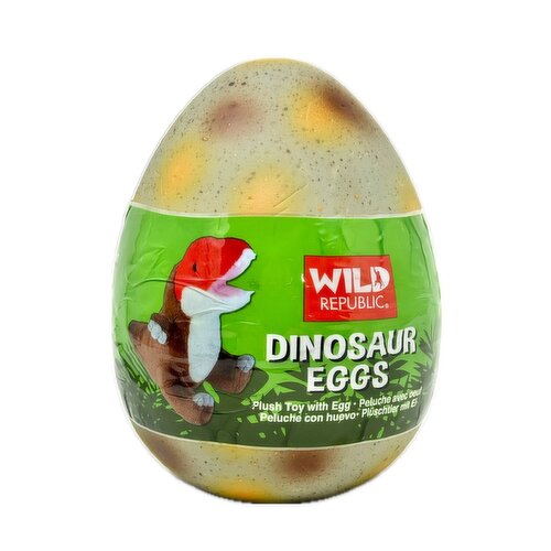 Wild Republic - Dinosaur Eggs Plush Toy, Triceratops