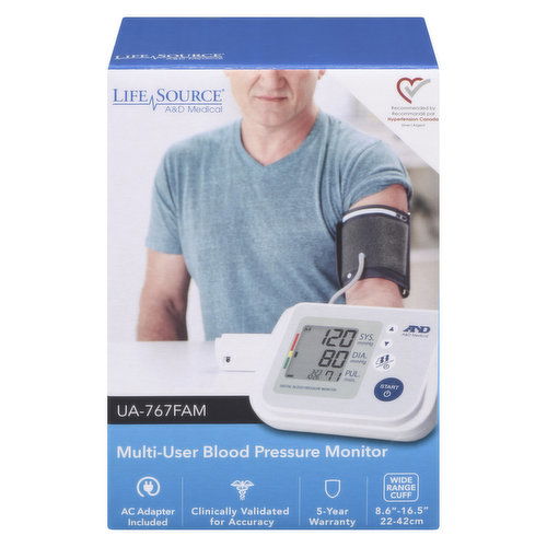 Lifesource - Multi User Blood Pressure Monitor - UA767FAM