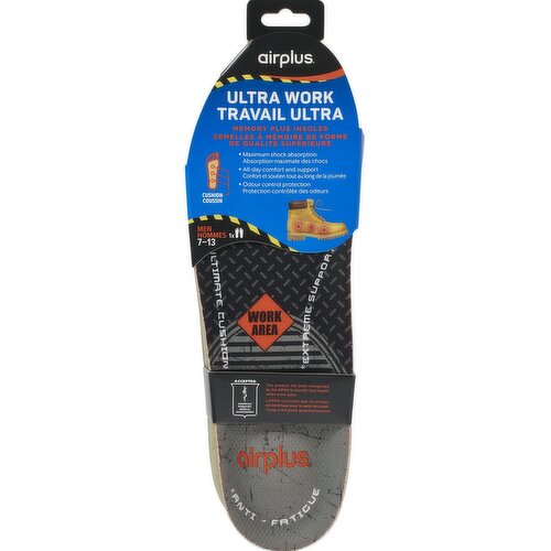 Airplus - Ultra Work Mens Memory Plus Insoles