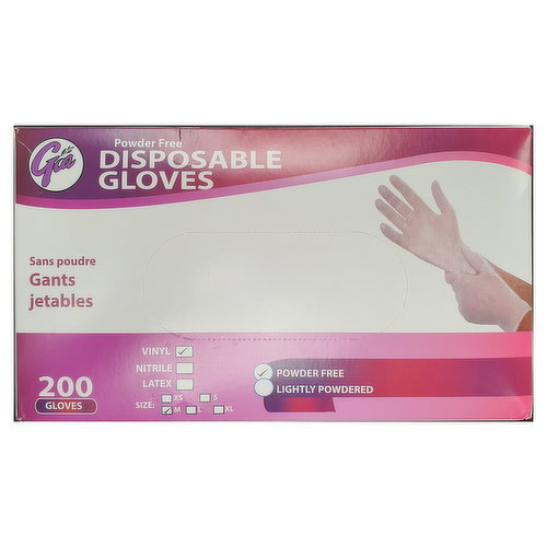 Gia - Disposable Vinyl Gloves (Medium)