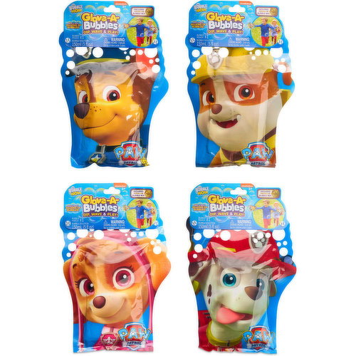 Bubble Wow - Glove A Bubbles,  Paw Patrol, Assorted